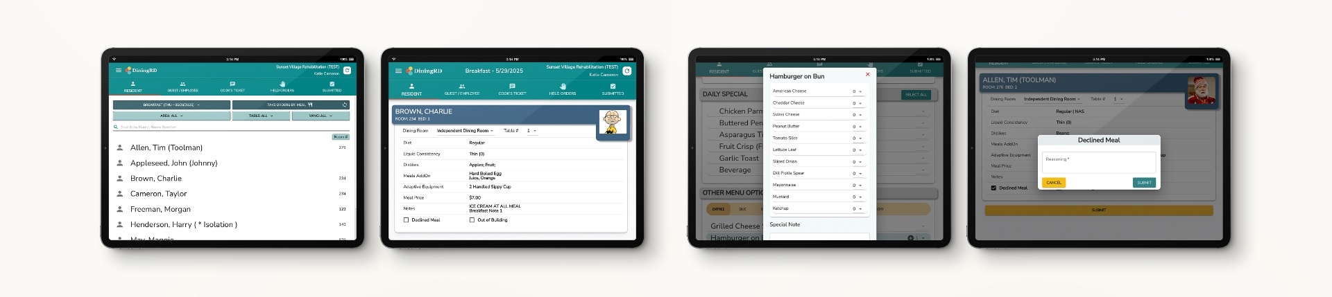 screenshots of the software interface